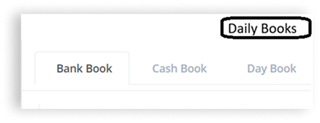 Bank Book and Cash Book Selectors